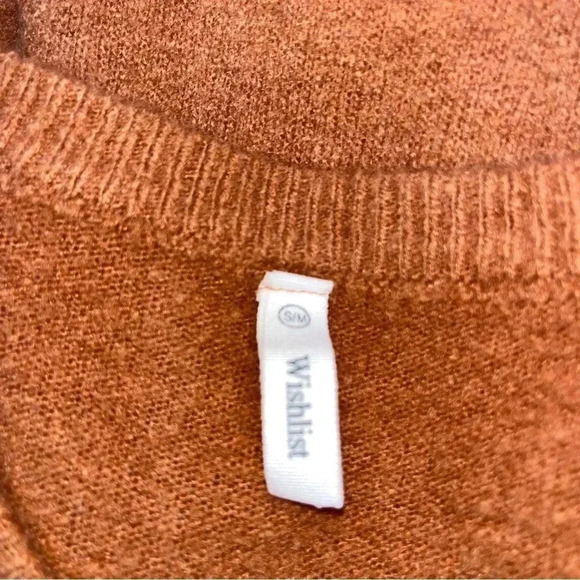 Wishlist reverse hem v- neck neutral brown sweater - Picture 5 of 9